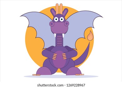 Vector illustration of a big dragon