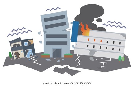 Ilustración vectorial de un gran terremoto