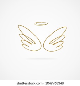 Vector illustration of big golden wings