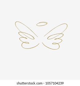 Vector illustration of big golden wings