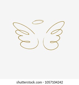 Vector illustration of big golden wings