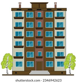 Vector illustration of the big high high-rise building