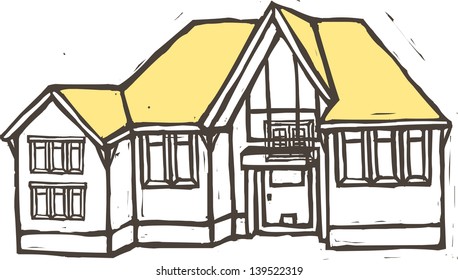 Ilustración vectorial de una gran casa