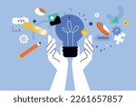 Vector illustration of big idea, startup, business plan, innovation, project management. Creative concept for web banner, social media banner, business presentation, marketing material.