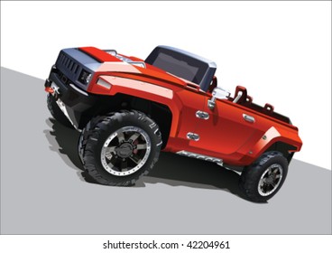 Vector illustration big jeep