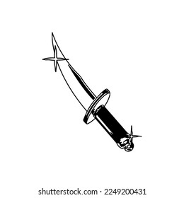vector illustration of a big knife