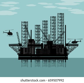 Vector illustration of a big oil platform