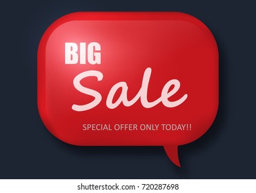 Vector illustration of big sale banner poster. Template for discount background and sale tag label.