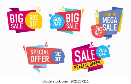 Ilustración vectorial del diseño de la gran venta y oferta de descuento especial. Adecuado para elementos de diseño de promociones de productos, descuentos en tiendas online y banner de festivales de compras.