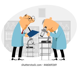 Vector illustration of a big scientific experiment
