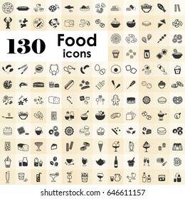 vector illustration for big set of vector icons for food ready products and cooking process