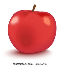 Vector illustration of  big shiny red apple