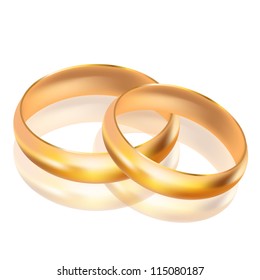 Vector illustration of big and small gold rings