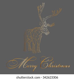 Vector illustration big tail buck. The structural grid of polygons. Abstract Creative concept deer vector background. Molecular lattice. Polygonal design style letterhead and brochure
