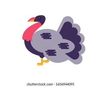 Vector illustration with a big turkey. Flat design.
