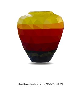Vector illustration big vase over white background