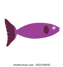 Vector illustration of a big violet fish. Isolated on white background.
