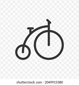 Vector Illustration Of Big Wheel Bike Icon In Dark Color And Transparent Background(png).