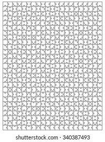 Vector illustration of big white puzzle, separate pieces