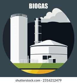 Vector illustration of bigass energy. Green energy. Renewable energy source
