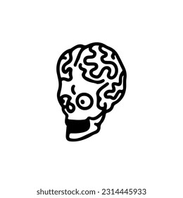 vector illustration of a big-headed alien