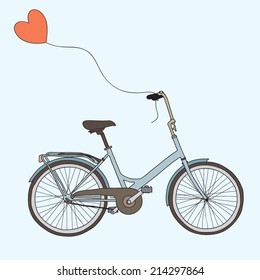 Vector illustration with bike and balloon