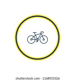 Vector illustration of bike icon line. Beautiful transport element also can be used as bicycle icon element.