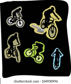 vector illustration of bike riders