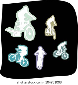 vector illustration of bike riders