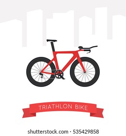 Vector illustration of bike for triathlon in flat style.