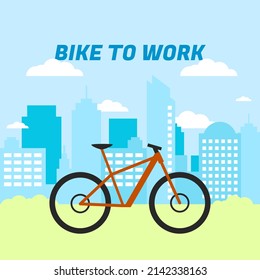 Vector Illustration for Bike To Work Day