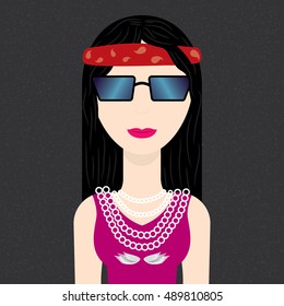 Vector illustration of biker girl