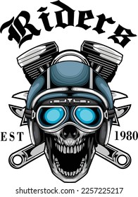vector illustration of bikers badge with premium quality stock