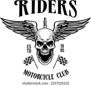 vector illustration of bikers badge with premium quality stock