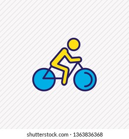 Vector illustration of biking icon colored line. Beautiful hobby element also can be used as ride icon element.