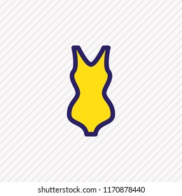 Vector illustration of bikini icon colored line. Beautiful camp element also can be used as swimsuit icon element.