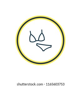 Vector illustration of bikini icon line. Beautiful vacation element also can be used as swimsuit icon element.