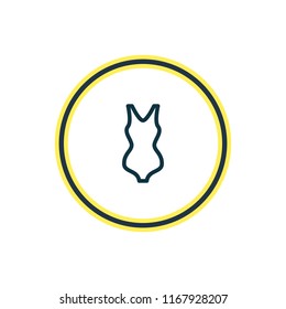 Vector illustration of bikini icon line. Beautiful tourism element also can be used as swimsuit icon element.