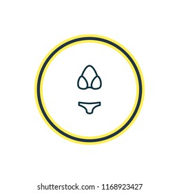Vector illustration of bikini icon line. Beautiful season element also can be used as swimwear icon element.