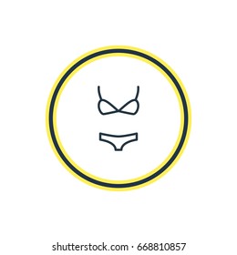 Vector Illustration Of Bikini Outline. Beautiful Garment Element Also Can Be Used As Swimsuit Element.