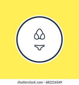 Vector Illustration Of Bikini Outline. Beautiful Summer Element Also Can Be Used As Swimwear Element.