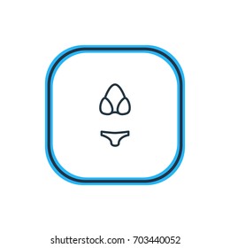 Vector Illustration Of Bikini Outline. Beautiful Season Element Also Can Be Used As Swimwear Element.