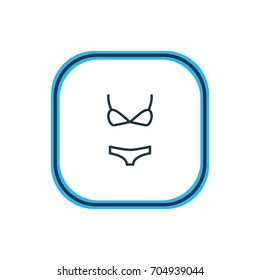 Vector Illustration Of Bikini Outline. Beautiful Clothes Element Also Can Be Used As Swimsuit Element.