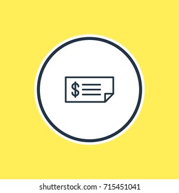 Vector Illustration Of Bill Outline. Beautiful Restaurant Element Also Can Be Used As  Account  Element.
