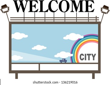 Ilustración vectorial de una valla publicitaria