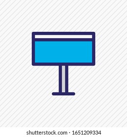 Vector illustration of billboard icon colored line. Beautiful music element also can be used as outdoor ad icon element.