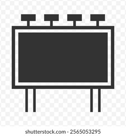Vector illustration of Billboard icon in dark color and transparent background(PNG).