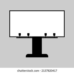 Vector illustration of billboard marketing advertising icon on gray background.