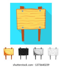 Vector illustration of billboard and post  symbol. Set of billboard and signage  stock symbol for web.