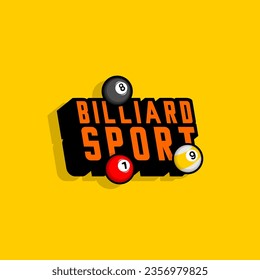vector illustration of billiard ball log